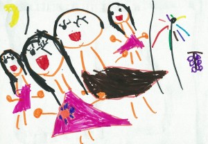 釜石保育園様2 園児さんからの可愛いイラスト!楽しい夏祭りのポップコーン模擬店